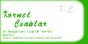 kornel csaplar business card